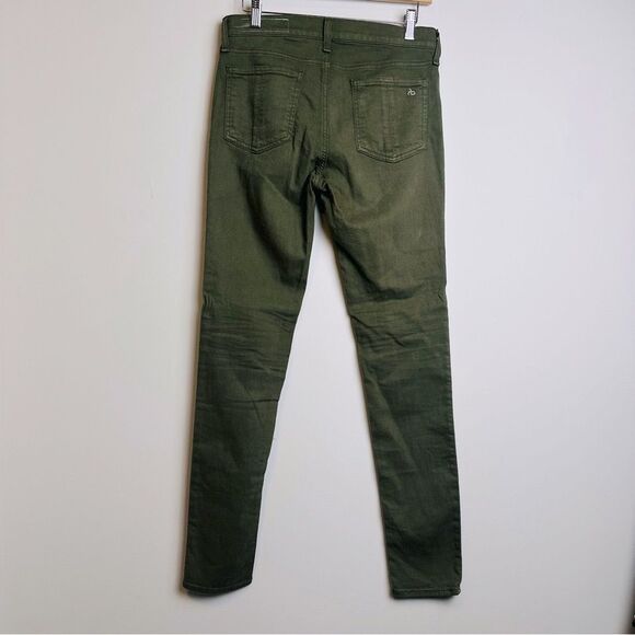 $275 RAG & BONE Olive Green Skinny Jeans Boho Western Festival Slim Designer 28 - Picture 10 of 12
